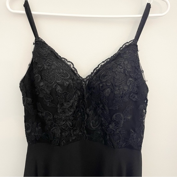 Azazie Sonya Flowy V-Neck Lace Dress | Black Bridesmaid Dress | Prom | Formal - Picture 12 of 15